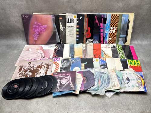 Vinyl records, including LPs and 7" singles