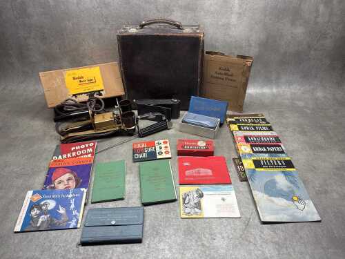 Assorted vintage camera accessories