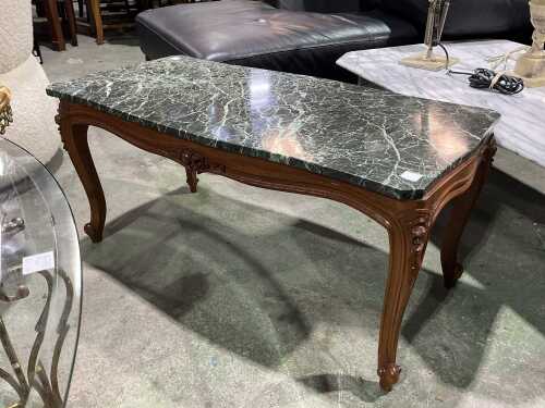 French Provincial-style marble-top coffee table