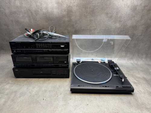 Pioneer SX-1500A receiver, CT-W170 cassette deck and PL-570 turntable