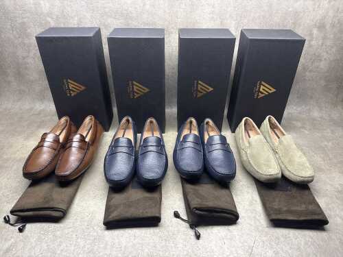 Four NEW pairs of Nappa Tori Australia leather men's shoes, size US 10