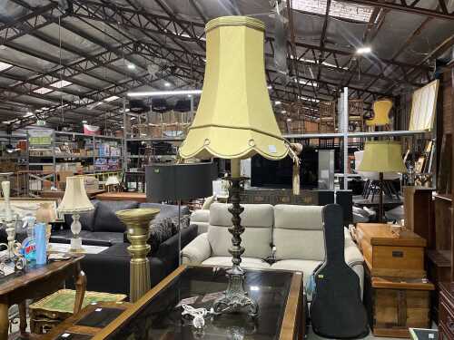 Vintage cast metal table lamp