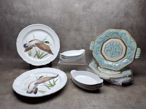 Contemporary entertainer's ceramic serving ware