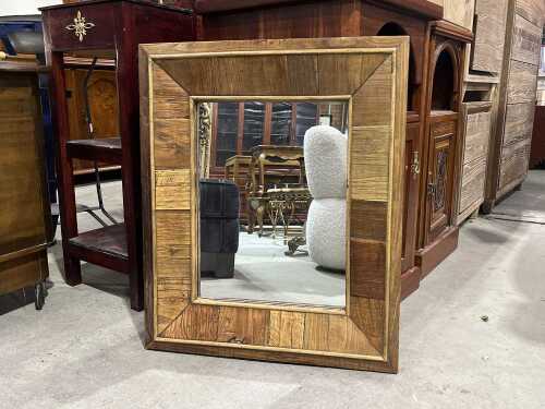 Rustic timber-framed mirror