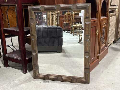 Vintage wall mirror in carved timber frame