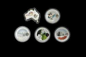 Five Shanghai World Expo Australian Pavilion 2010 $1 Silver Proof Coins 5oz