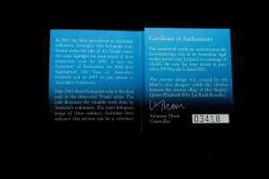 Finale Australia&sbquo; Volunteers 2003 $1 hologram Silver Proof Coin, 36.31g - 4