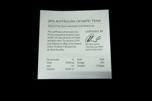 Australian Olympic Team 2016 $5 Silver Proof Coin, 1 oz - 5