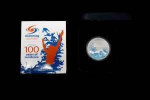 Australian Swimming 2002 $1 Silver Proof Coin, 1 oz - 3