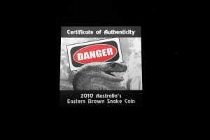 Australian Eastern Brown Snake 2010 $1 Silver Proof Coin, 1 oz - 4