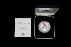 United States Flag 2004 $1 Silver Proof Coin, 1 oz - 3