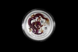 Australian Lunar Year of the Dragon 2012 $1 Silver Proof Coin, 1 oz