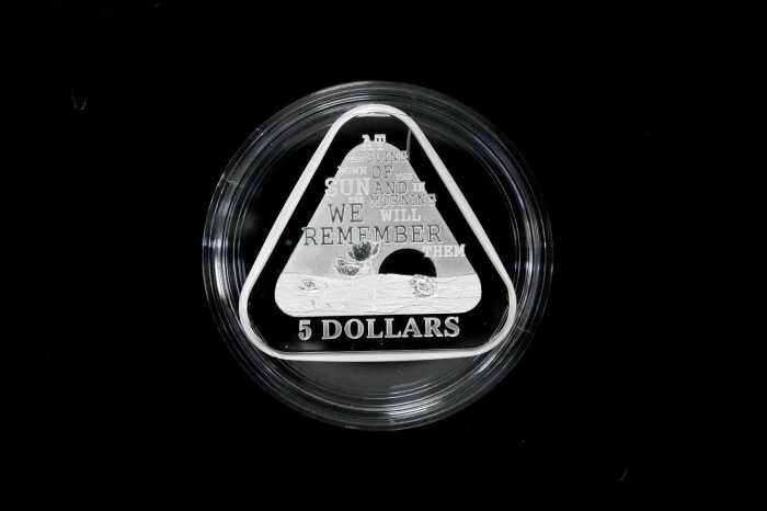 Lest We Forget 2018 $5 Triangular Silver Proof Coin, 1 oz