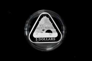 Lest We Forget 2018 $5 Triangular Silver Proof Coin, 1 oz