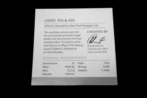 Land Sea Air 2015 $5 Triangular Silver Proof Coin, 22.23g - 4