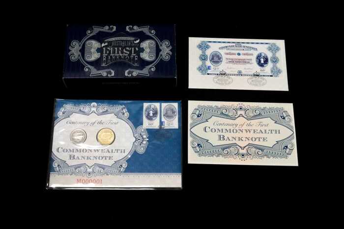 Centenary of Australian Banknotes 2013 $1 silver proof coin & stamp set. 1oz and PNC
