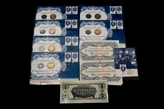Centenary of Australian Banknotes 2013 coin and stamp sets