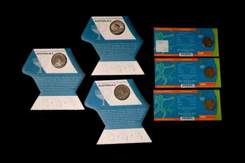 Six sporting themed collectable coins