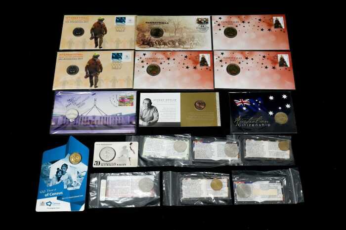 Group of assorted PNCs and collectable coins