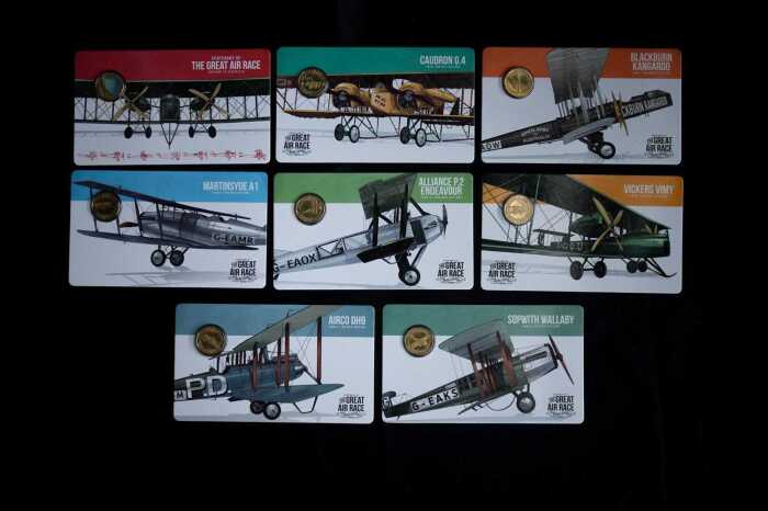 8 x The Great Air Race 2019 $ coins