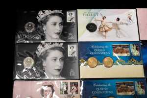 Tin of Royal Philatelic Numismatic Covers and collectable coins - 3