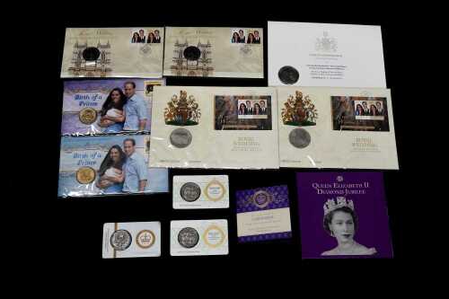 Group of Royal PNCs and collectable coins and stamps