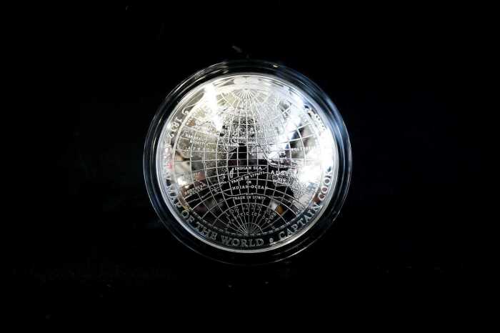 1812 A New Map of the World 2019 $5 Fine Silver Proof Domed Coin, 1oz