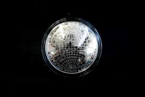 1812 A New Map of the World 2019 $5 Fine Silver Proof Domed Coin, 1oz