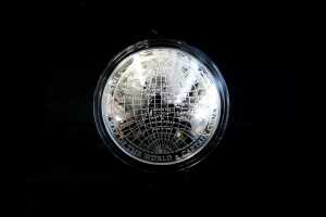 1812 A New Map of the World 2019 $5 Fine Silver Proof Domed Coin, 1oz
