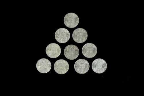 10 x Australian 1966 round 50 cent pieces