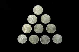 10 x Australian 1966 round 50 cent pieces - 3