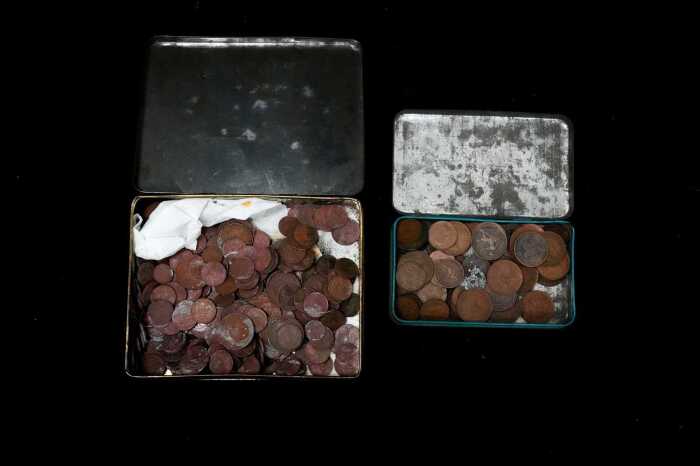 2 Tins of Mostly copper coins