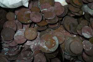 2 Tins of Mostly copper coins - 2