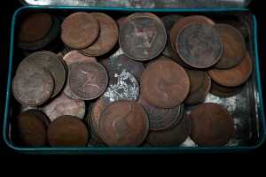 2 Tins of Mostly copper coins - 3