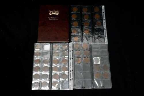 A group of Australian pennies and half pennies