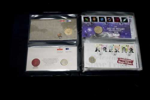 Album of Royal Mail/ Royal Mint Philatelic Numismatic Covers