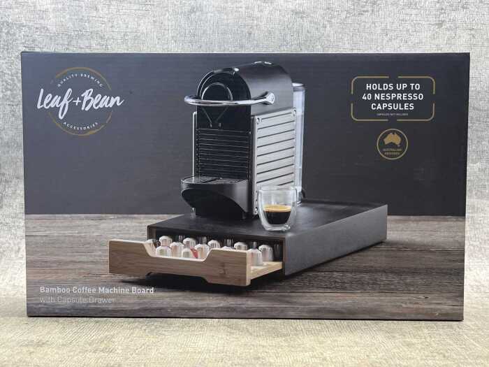 Leaf & Bean bamboo coffee machine board