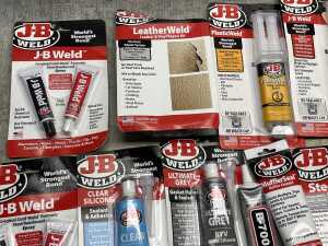 Group of J-B Weld products - 2