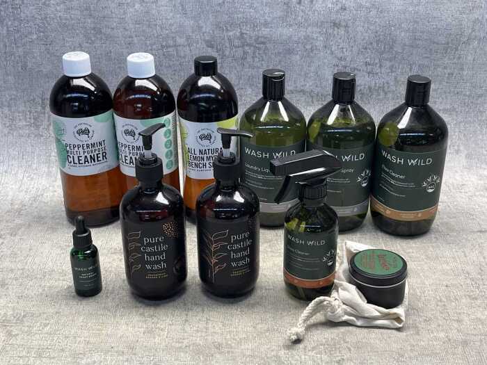 Group of cleaning products