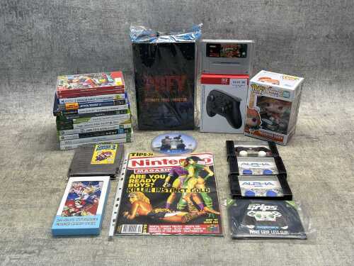 Group of video games& accessories