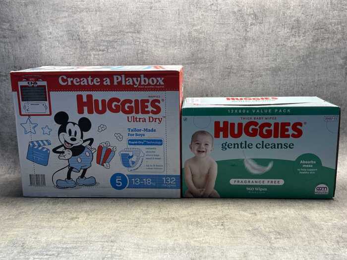 Huggies nappies and wipes
