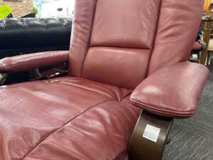 Perceval Lafer Kiri red leather swivel recliner - 6