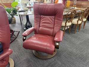 Perceval Lafer Kiri red leather swivel recliner - 2