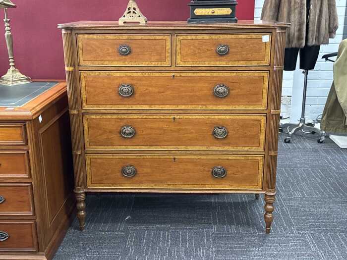 Inlaid timber chest of drawers