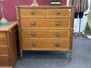 Inlaid timber chest of drawers