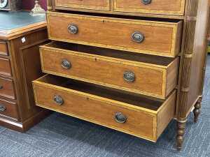 Inlaid timber chest of drawers - 3