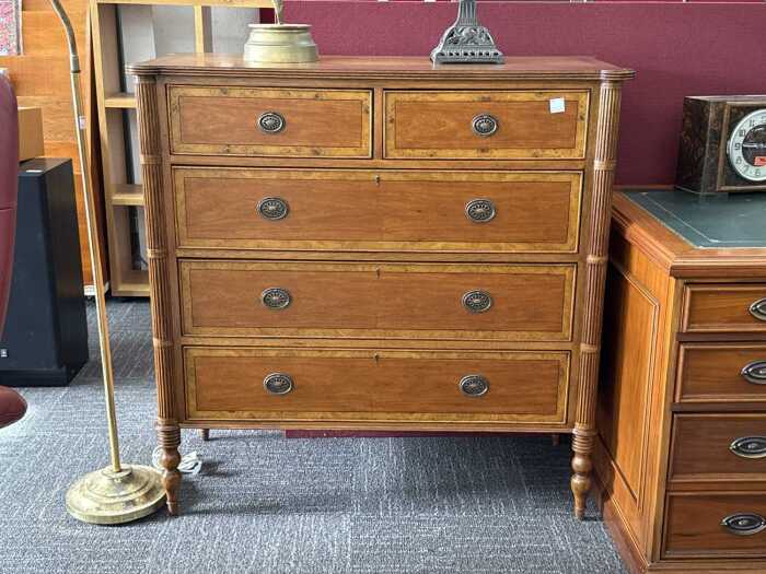 Inlaid timber chest of drawers
