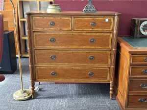 Inlaid timber chest of drawers