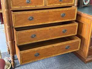 Inlaid timber chest of drawers - 2