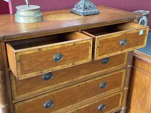 Inlaid timber chest of drawers - 3